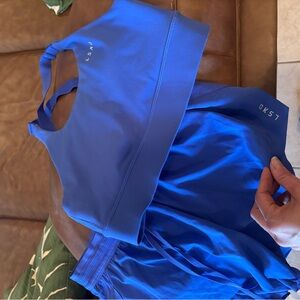 Women's Athletic Shorts and bra in Blue